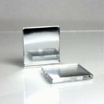 Plastic Flat Back Foiled Mirror - Square 18x18MM CRYSTAL