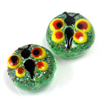 Czech Glass Lampwork Bead - Round Fairy Tale Bead BUTTERFLY