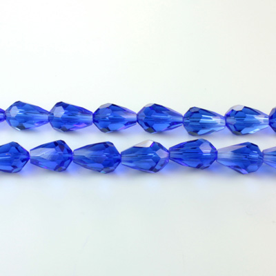 Chinese Cut Crystal Bead - Pear 09x5MM SAPPHIRE