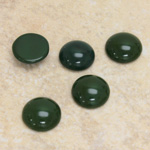 Glass Medium Dome Cabochon - Round 11MM FOREST GREEN