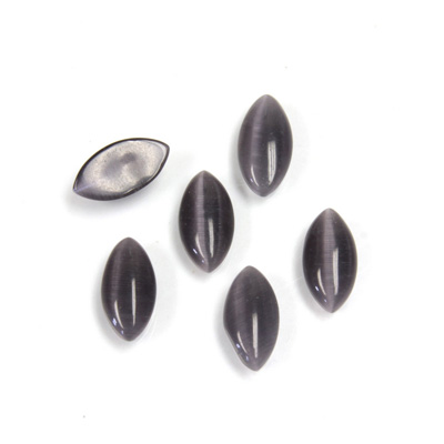 Fiber-Optic Cabochon - Navette 10x5MM CAT'S EYE GREY