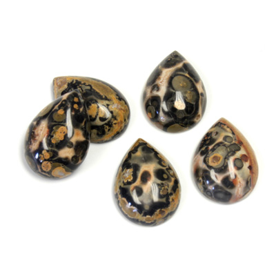 Gemstone Cabochon - Pear 14x10MM LEOPARD SKIN AGATE