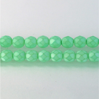 Czech Glass Fire Polish Bead - Round 06MM MATTE MINT 43453