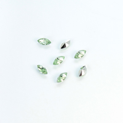 Plastic Point Back Foiled Stone - Navette 06x3MM PERIDOT