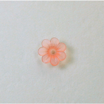 Plastic Flower with Center Hole - Round 10MM MATTE PEACH