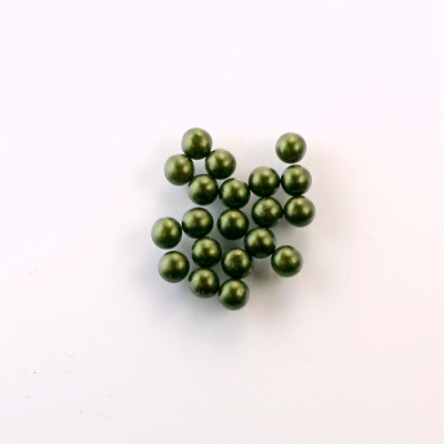 Czech Glass Pearl No-Hole Ball - 2.5MM HUNTER GREEN 70958