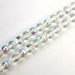 Czech Pressed Glass Bead - Smooth Round 06MM CRYSTAL AB