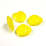 Glass Point Back Buff Top Stone Opaque Doublet - Heart 12x11MM YELLOW MOONSTONE
