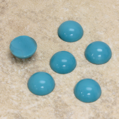 Glass Medium Dome Cabochon - Round 10MM LT BLUE TURQUOISE