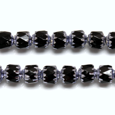 Czech Glass Fire Polished Bead - Cathedral 06MM JET TANZANITE