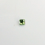 Czech Glass Flat Back Rose Cut Stone - Square 04x4MM PERIDOT Foiled