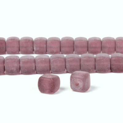 Czech Pressed Glass Bead - Cube 05x7MM MATTE AMETHYST