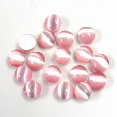 Fiber-Optic Cabochon - Round 06.5MM CAT'S EYE LT PINK