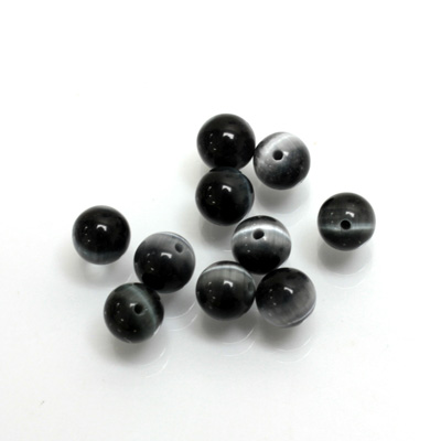 Fiber-Optic 1-Hole Ball - 06MM CAT'S EYE GREY