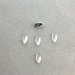 Plastic Flat Back Foiled Cabochon - Navette 08x4MM MATTE CRYSTAL