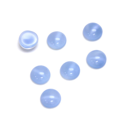 Glass Medium Dome Cabochon - Round 07MM MOONSTONE BLUE