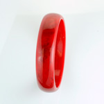 Acrylic Bangle - Wide Domed 18MM RED CORAL MATRIX