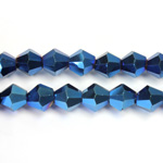 Chinese Cut Crystal Bead - Bicone 06x6MM BLUE METALLIC