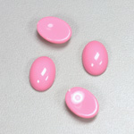 Plastic Flat Back Opaque Cabochon - Oval 14x10MM BRIGHT PINK