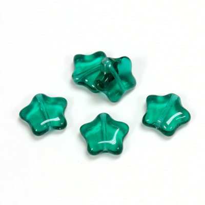 Czech Pressed Glass Bead - Star 12MM EMERALD