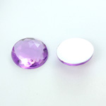 Plastic Flat Back Foiled Rauten Rose Rhinestone - Round 18MM LT AMETHYST