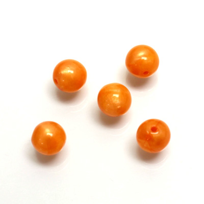 Plastic Moonlite Bead - Smooth Round 08MM MOONLITE ORANGE