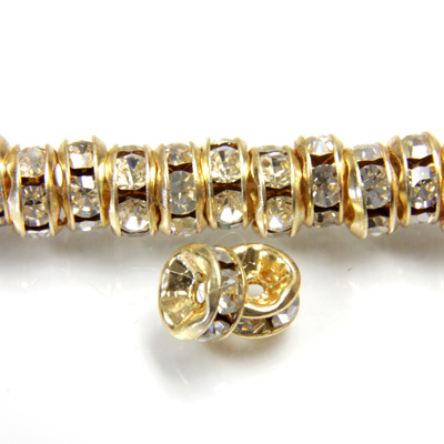 Czech Rhinestone Rondelle - Round Wavy 05MM CRYSTAL-GOLD