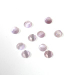 Fiber-Optic Flat Back Stone with Faceted Top and Table - Round 04MM CAT'S EYE LT PURPLE