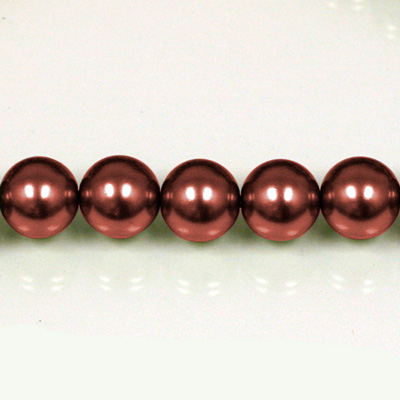 Czech Glass Pearl Bead - Round 06MM RUST 14324