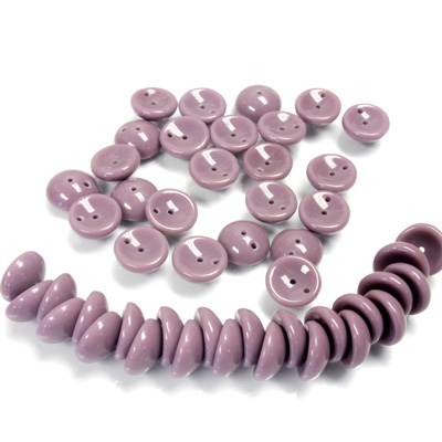 Preciosa Czech Pressed Glass Bead -2-Hole Bead - Piggy 04x8MM PURPLE