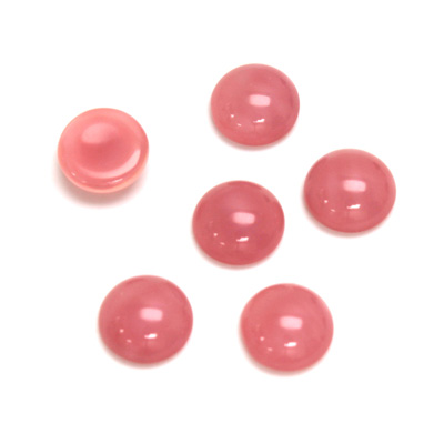 Glass Medium Dome Cabochon - Round 09MM MOONSTONE PINK