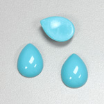 Plastic Flat Back Opaque Cabochon - Pear 18x13MM TURQUOISE