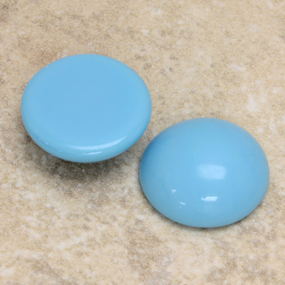 Glass Medium Dome Opaque Cabochon - Round 20MM LT BLUE TURQUOISE