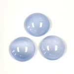 Glass Medium Dome Lampwork Cabochon - Round 15MM LIGHT BLUE MOONSTONE (00377)