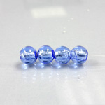 Czech Glass Lampwork Bead - Smooth Round 08MM SAPPHIRE SILVER LINED