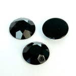 Plastic Flat Back Rose Cut Rhinestone - Round 18MM JET