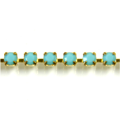 Preciosa MAXIMA Crystal Rhinestone Cup Chain - PP14 TURQUOISE-RAW