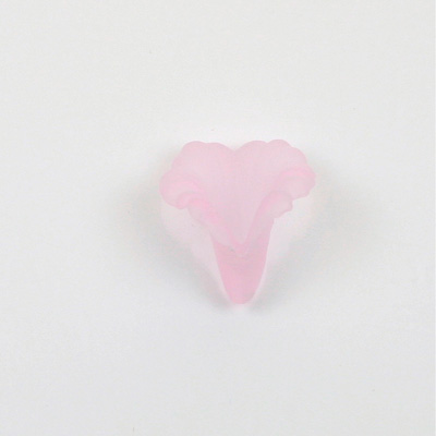German Plastic Flower with Hole - Fluted Orchid 21x18MM MATTE ROSE