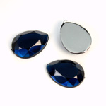 Plastic Flat Back Foiled Rose Cut Rhinestone - Pear 18x13MM MONTANA