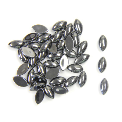 Gemstone Cabochon - Navette 06x3MM HEMATITE