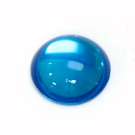 Plastic Flat Back Foiled Cabochon - Round 25MM AQUA