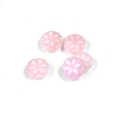 Glass Flat Back Cameo Flower- Round 07MM PINK