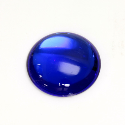 Plastic Flat Back Foiled Cabochon - Round 25MM SAPPHIRE