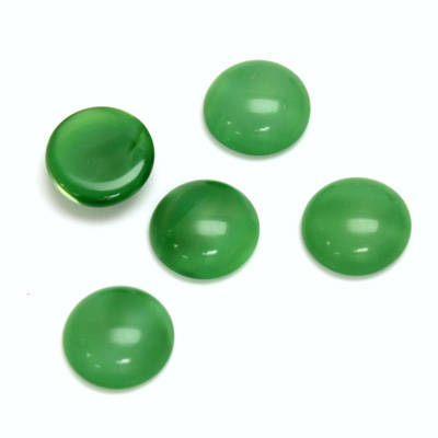 Glass Medium Dome Cabochon - Round 11MM MOONSTONE GREEN