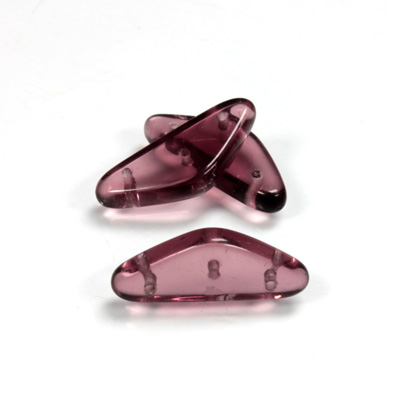 Czech Pressed Glass Bead -Triangle Rondelle 22x8MM AMETHYST