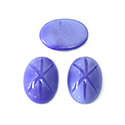 German Glass Medium Dome Cabochon - Oval 18x13MM 6-RAY BLUE STAR