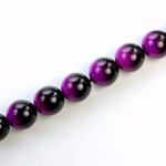 Czech Pressed Glass Bead - Smooth 2-Color Round 10MM COATED BLACK-VIOLET