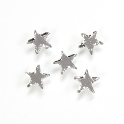 Glass Flat Back Foiled Mirror - Star 6MM CRYSTAL