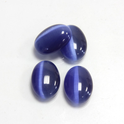 Fiber-Optic Cabochon - Oval 14x10MM CAT'S EYE BLUE