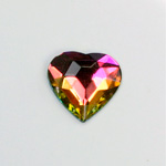 Glass Flat Back Rose Cut Fancy Foiled Stone  - Heart 16x15MM VITRAIL MEDIUM